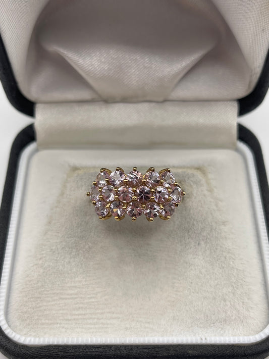 9ct gold morganite cluster ring