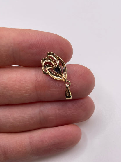 9ct gold sapphire and diamond pendant