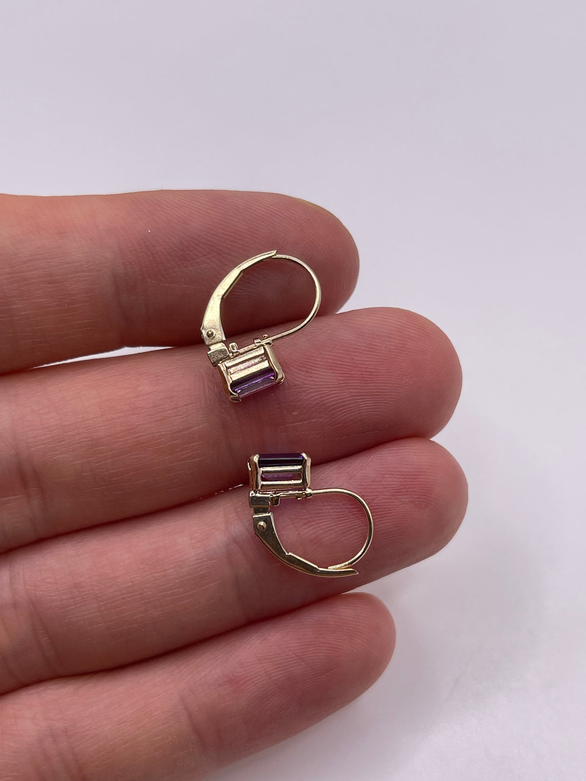 9ct gold amethyst earrings