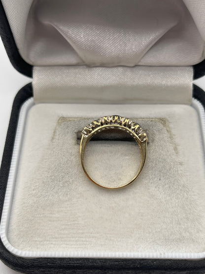 9ct gold topaz and diamond ring