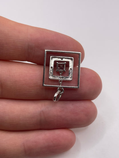 9ct white gold aquamarine and diamond pendant