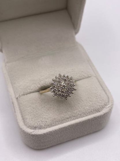 9ct gold diamond cluster ring