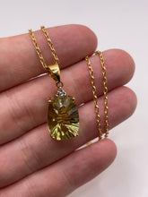 Load image into Gallery viewer, 9ct gold lemon quartz necklace
