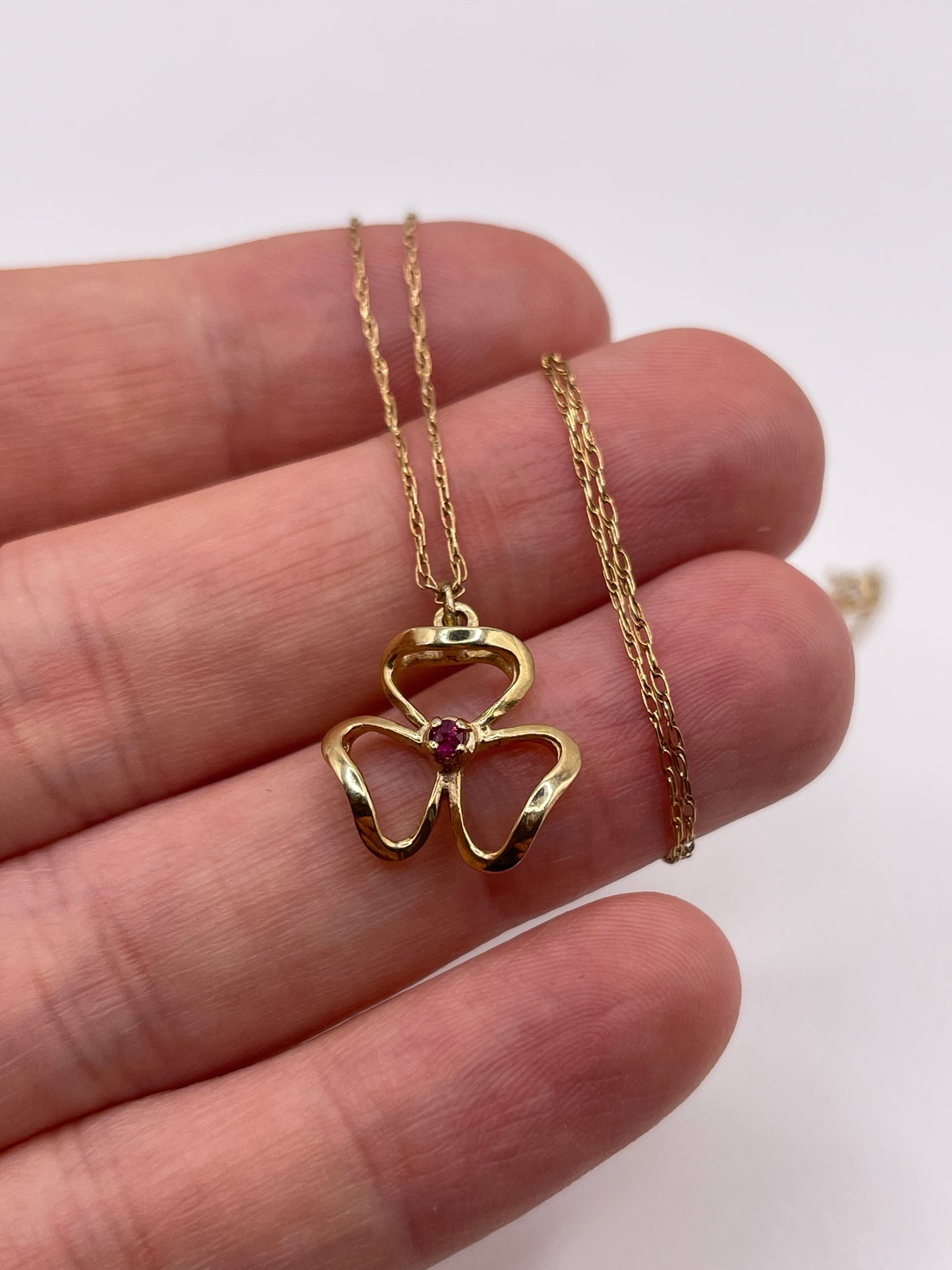 9ct gold ruby necklace