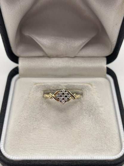 9ct gold diamond cluster ring