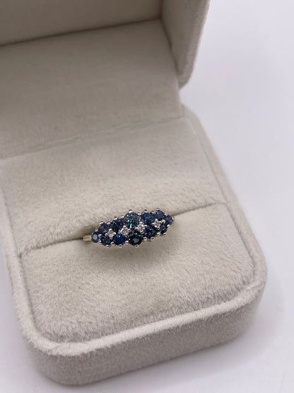 9ct gold sapphire and diamond ring
