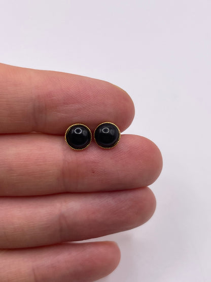 9ct gold onyx earrings