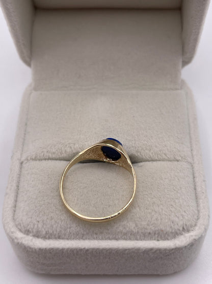 9ct gold lapis signet ring