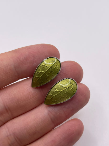 Silver enamel earrings