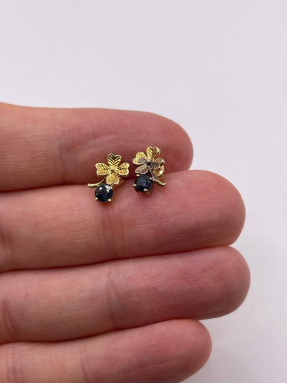 9ct gold sapphire earrings