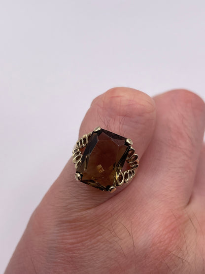 9ct gold Smokey quartz ring