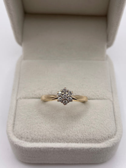 9ct gold diamond cluster ring