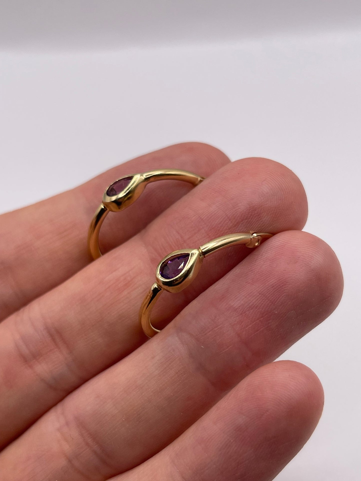 9ct gold amethyst earrings