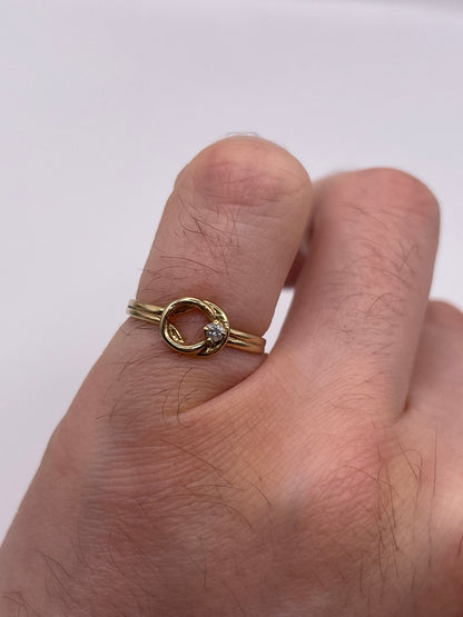 9ct gold diamond knot ring