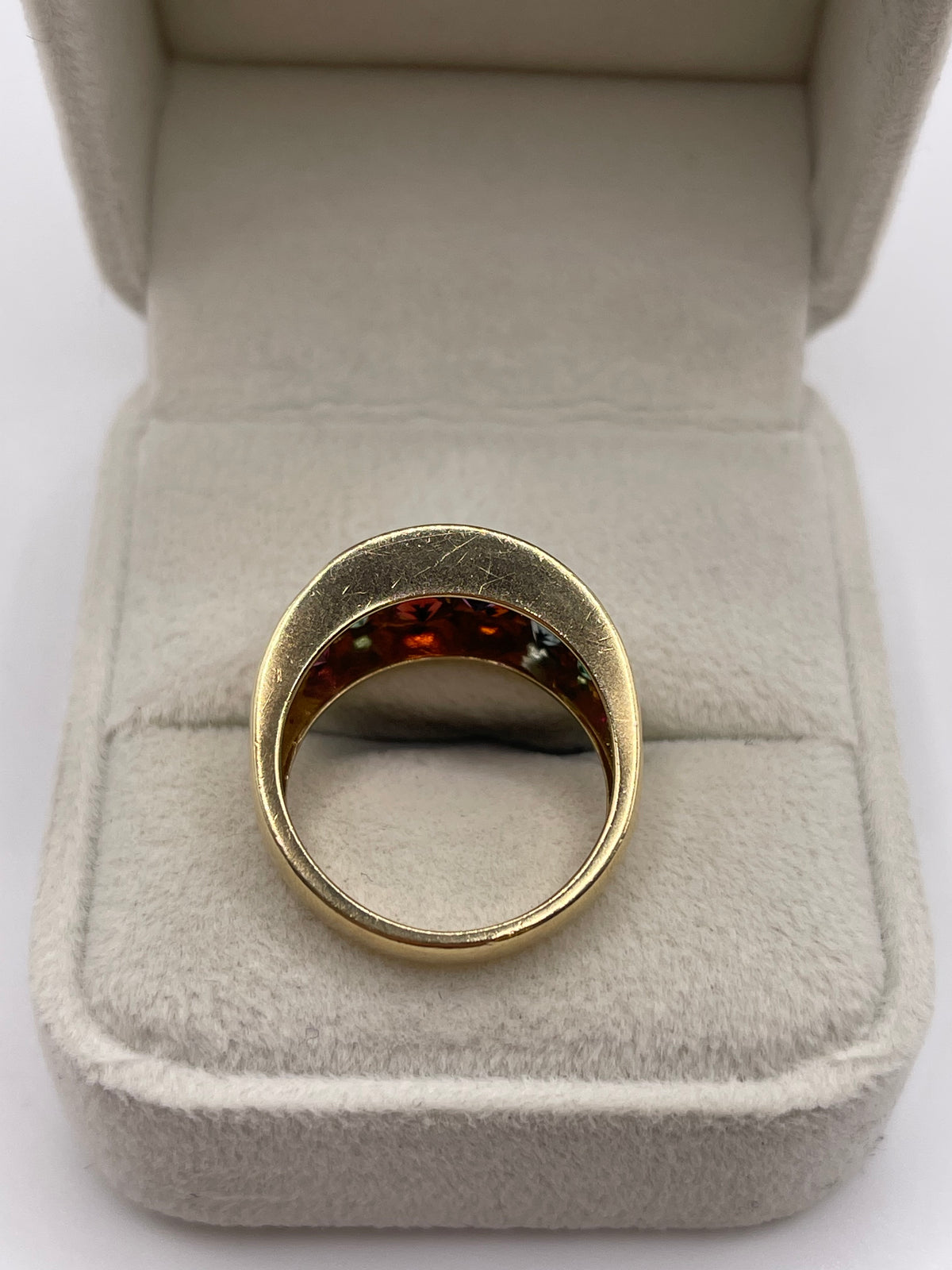 9ct gold multi gemstone cluster ring