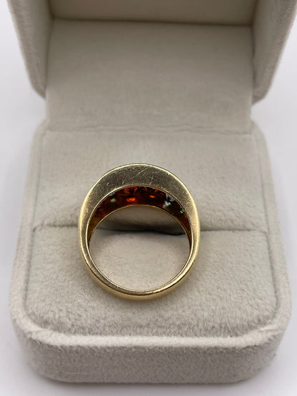 9ct gold multi gemstone cluster ring
