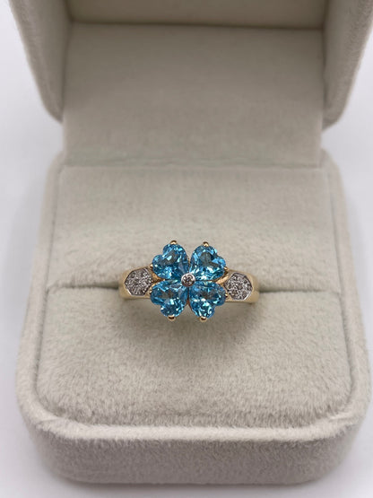 9ct gold topaz and diamond ring