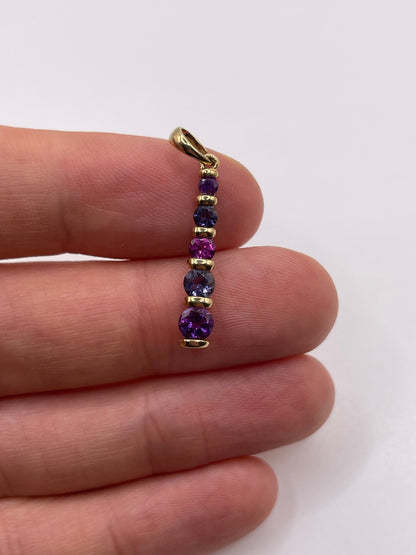 9ct gold multi gemstone pendant