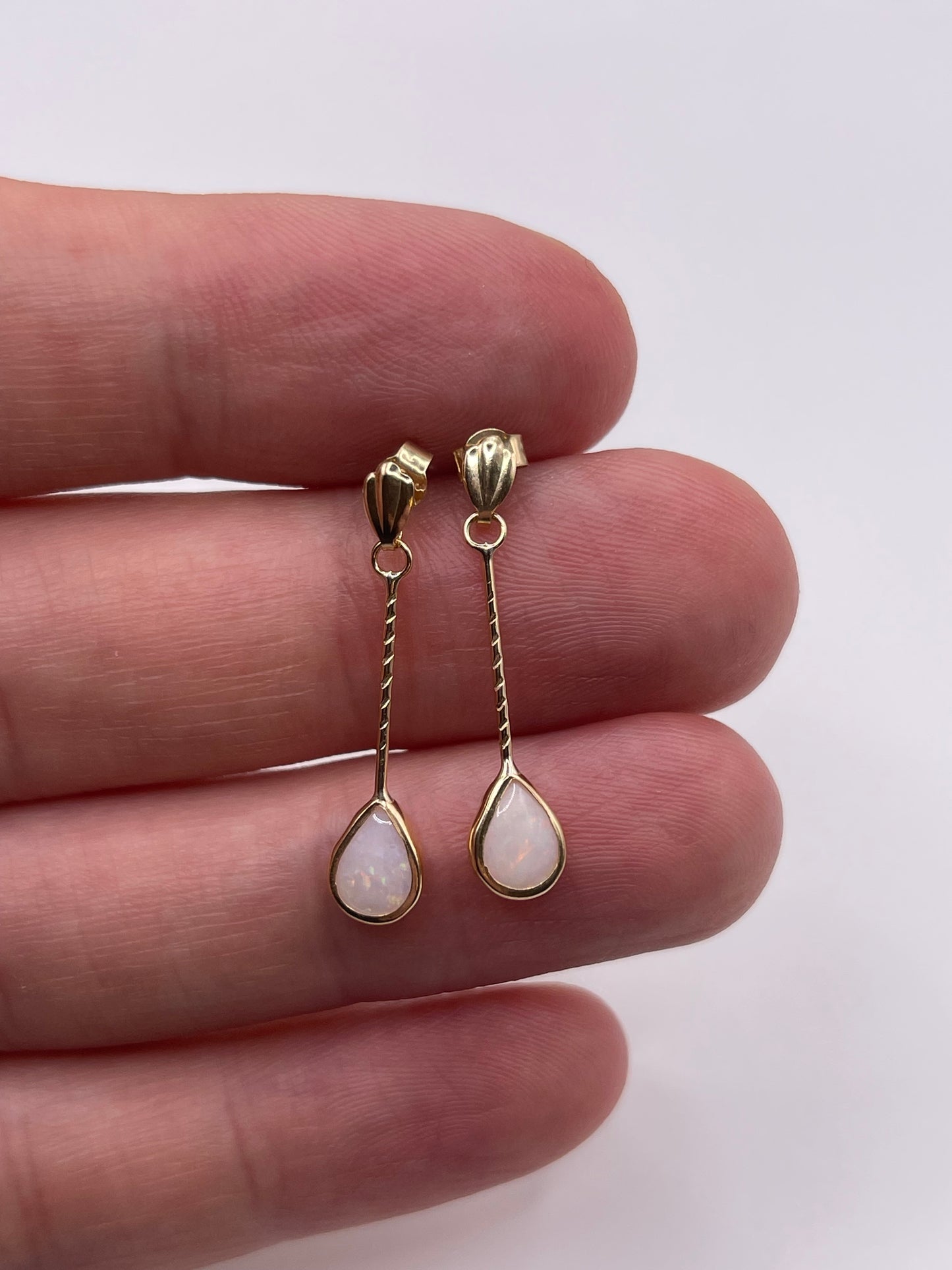 9ct gold opal earrings
