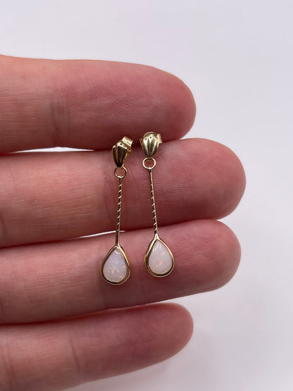 9ct gold opal earrings