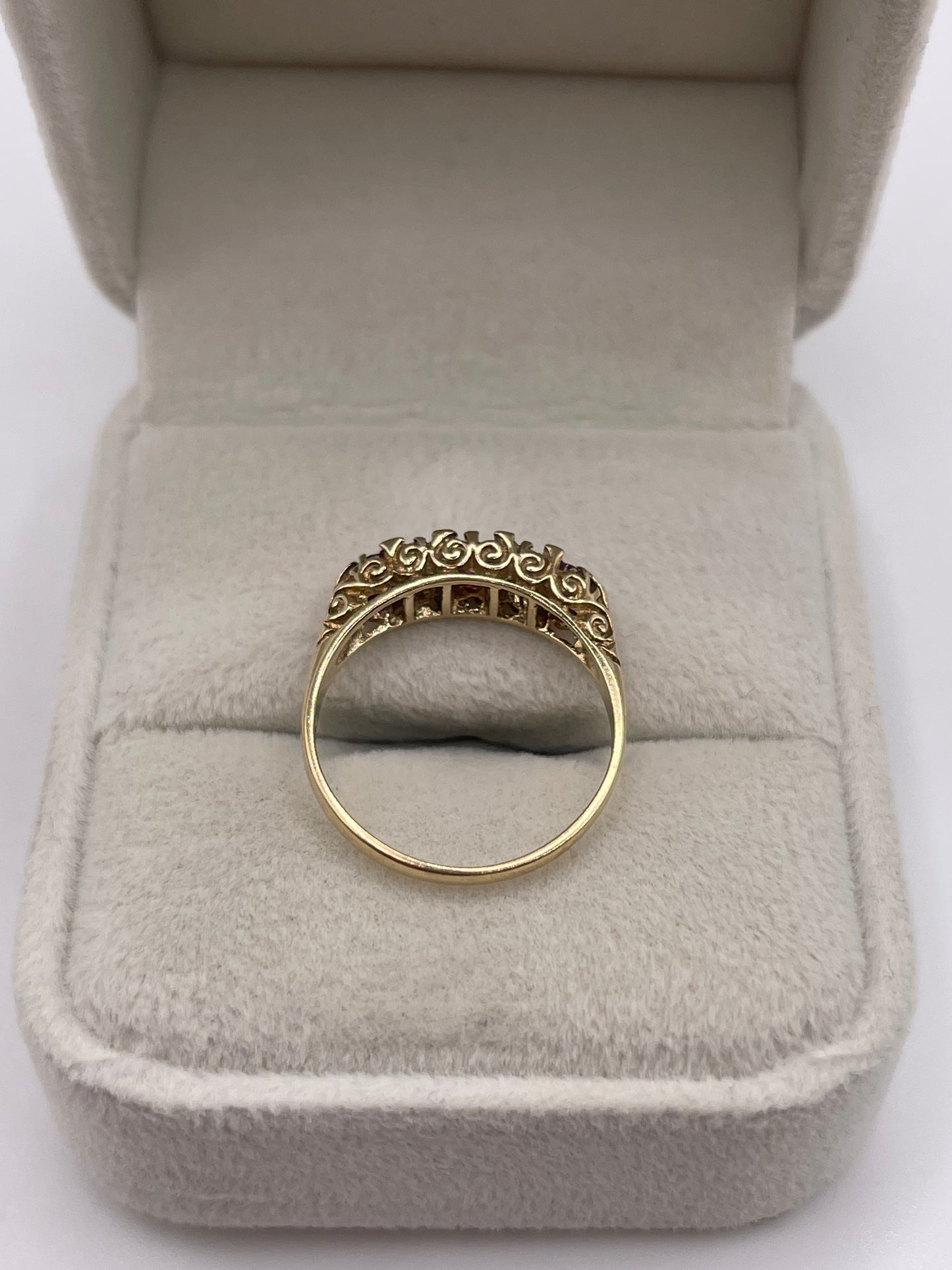 9ct gold ruby and diamond ring