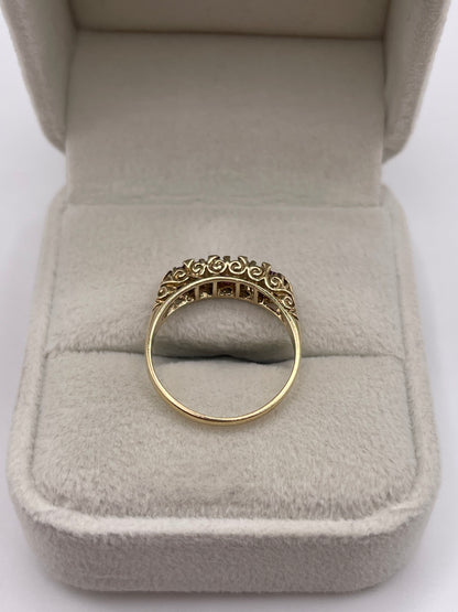 9ct gold ruby and diamond ring