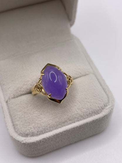 14ct gold jade ring