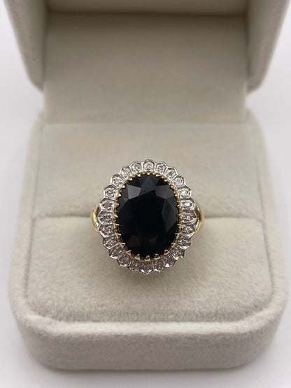 9ct gold sapphire and diamond ring