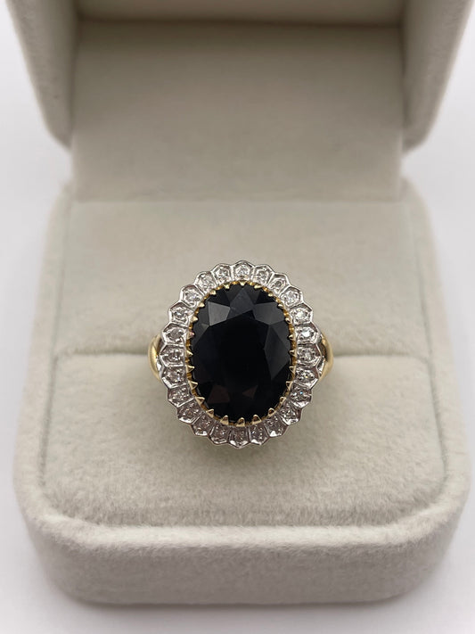 9ct gold sapphire and diamond ring