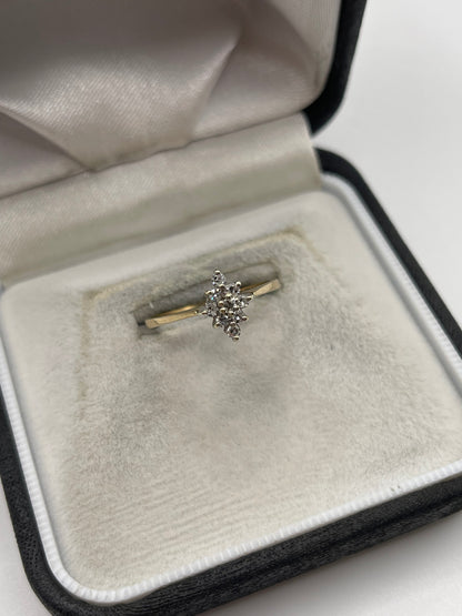 9ct gold diamond cluster ring