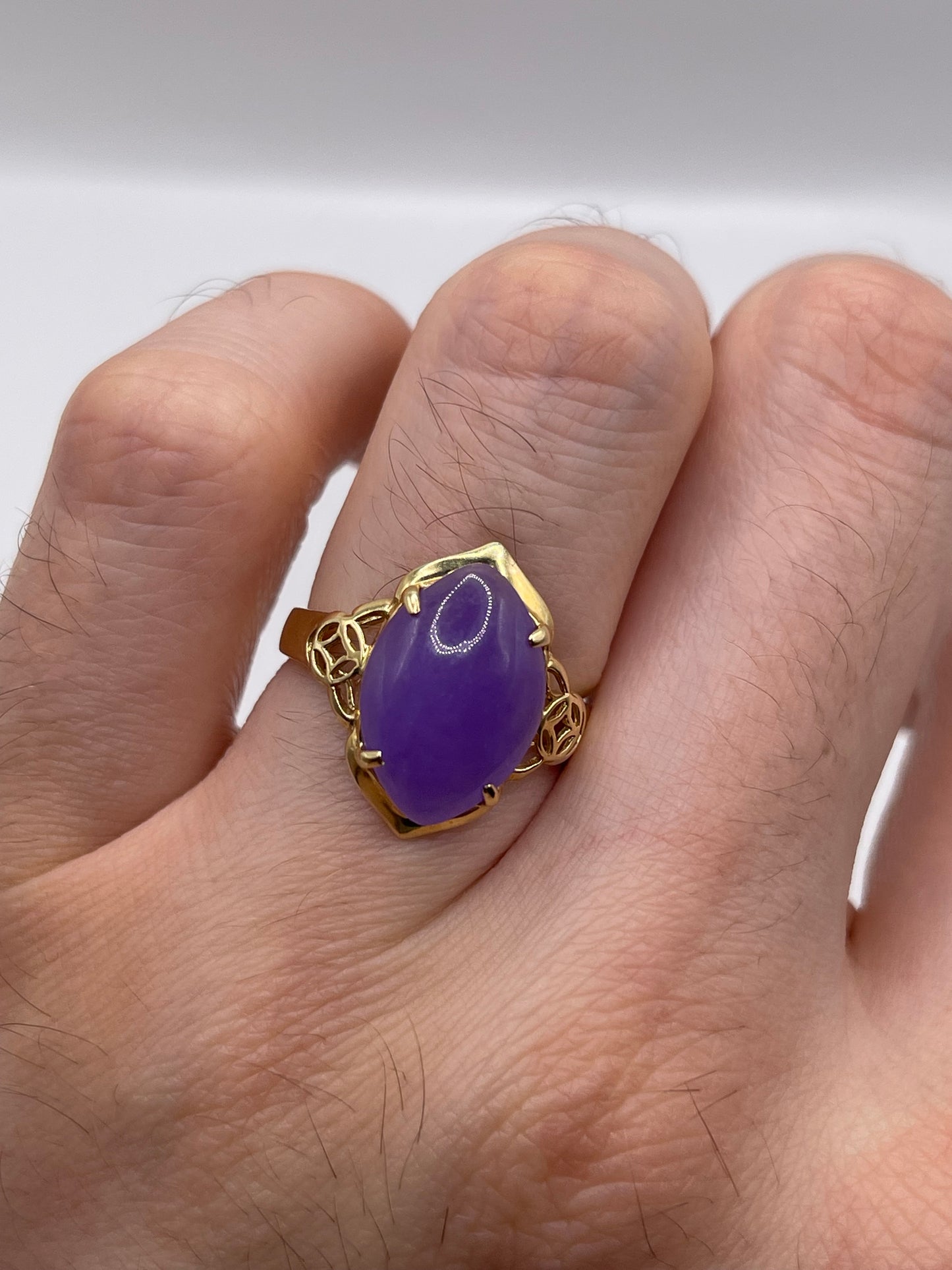 14ct gold jade ring