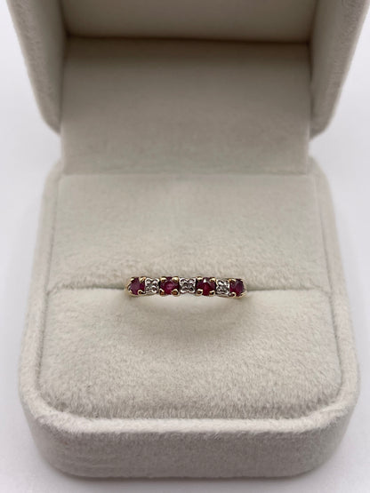 9ct gold ruby and diamond ring