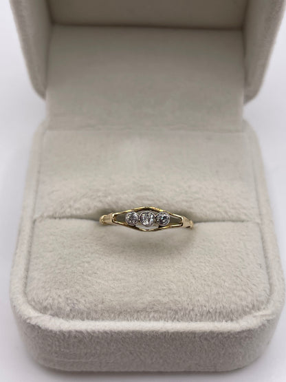18ct gold old cut diamond ring