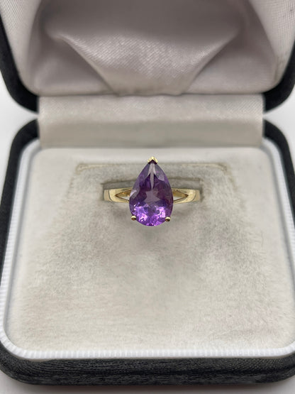 9ct gold amethyst ring