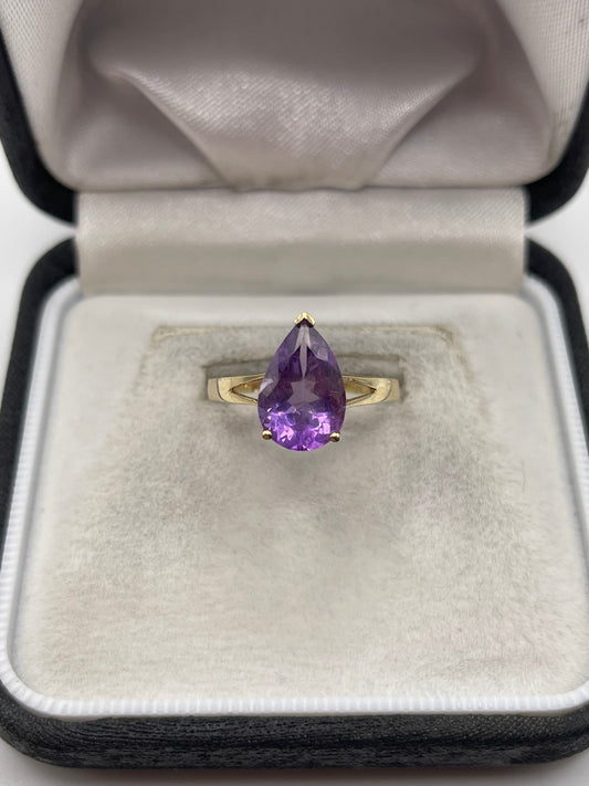 9ct gold amethyst ring