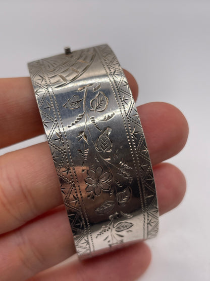 Antique silver 1883 bangle