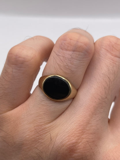 9ct gold onyx signet ring