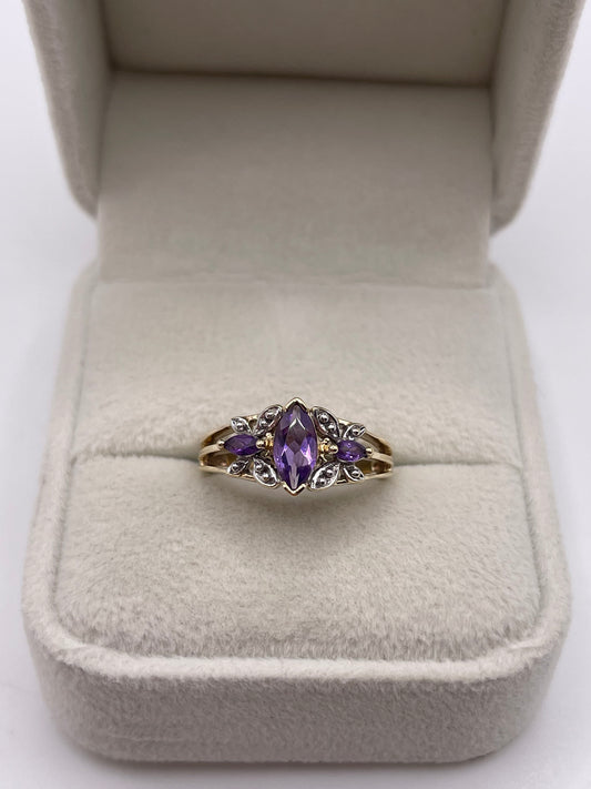 9ct gold amethyst ring