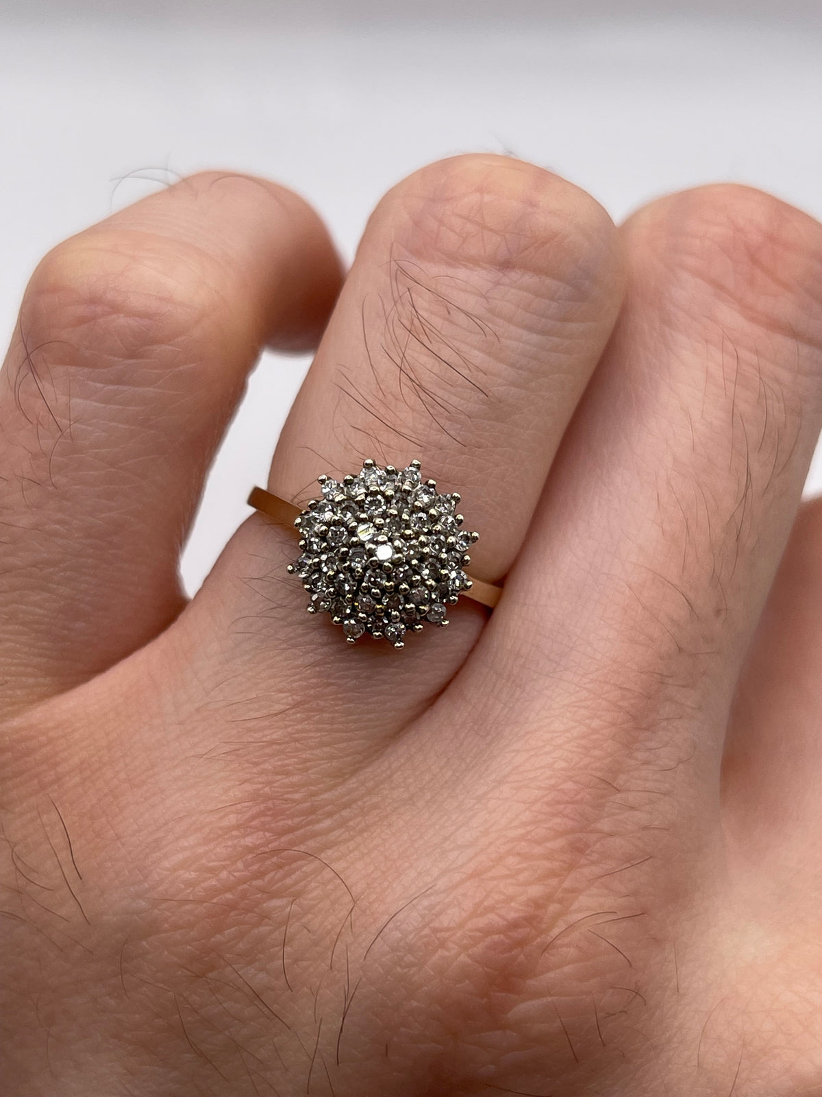 9ct gold diamond cluster ring