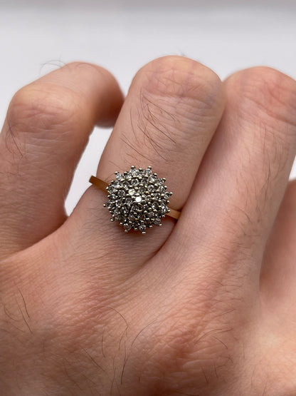 9ct gold diamond cluster ring