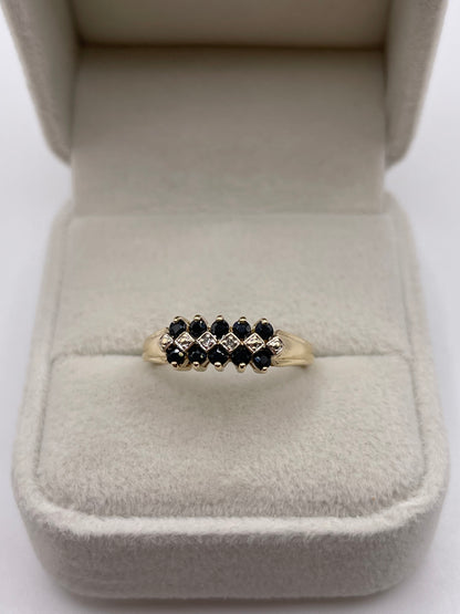 9ct gold sapphire and diamond ring