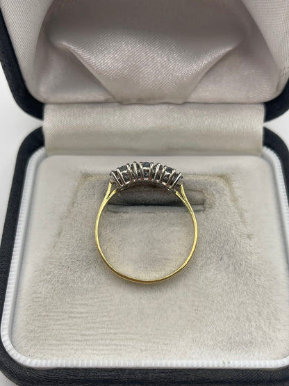 18ct gold aquamarine and diamond ring
