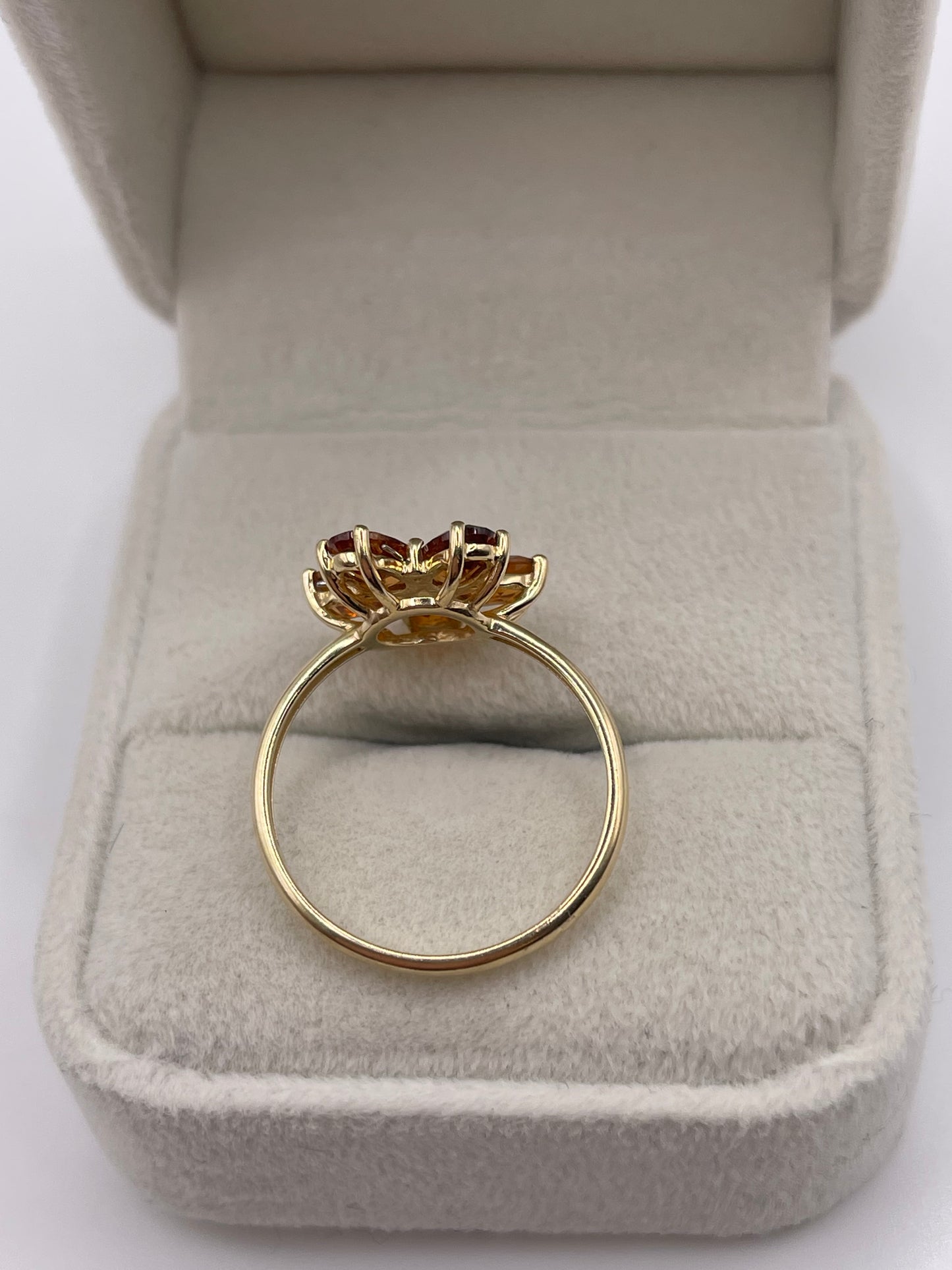 9ct gold citrine and diamond ring
