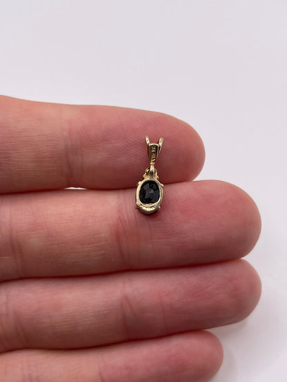 9ct gold sapphire and diamond pendant
