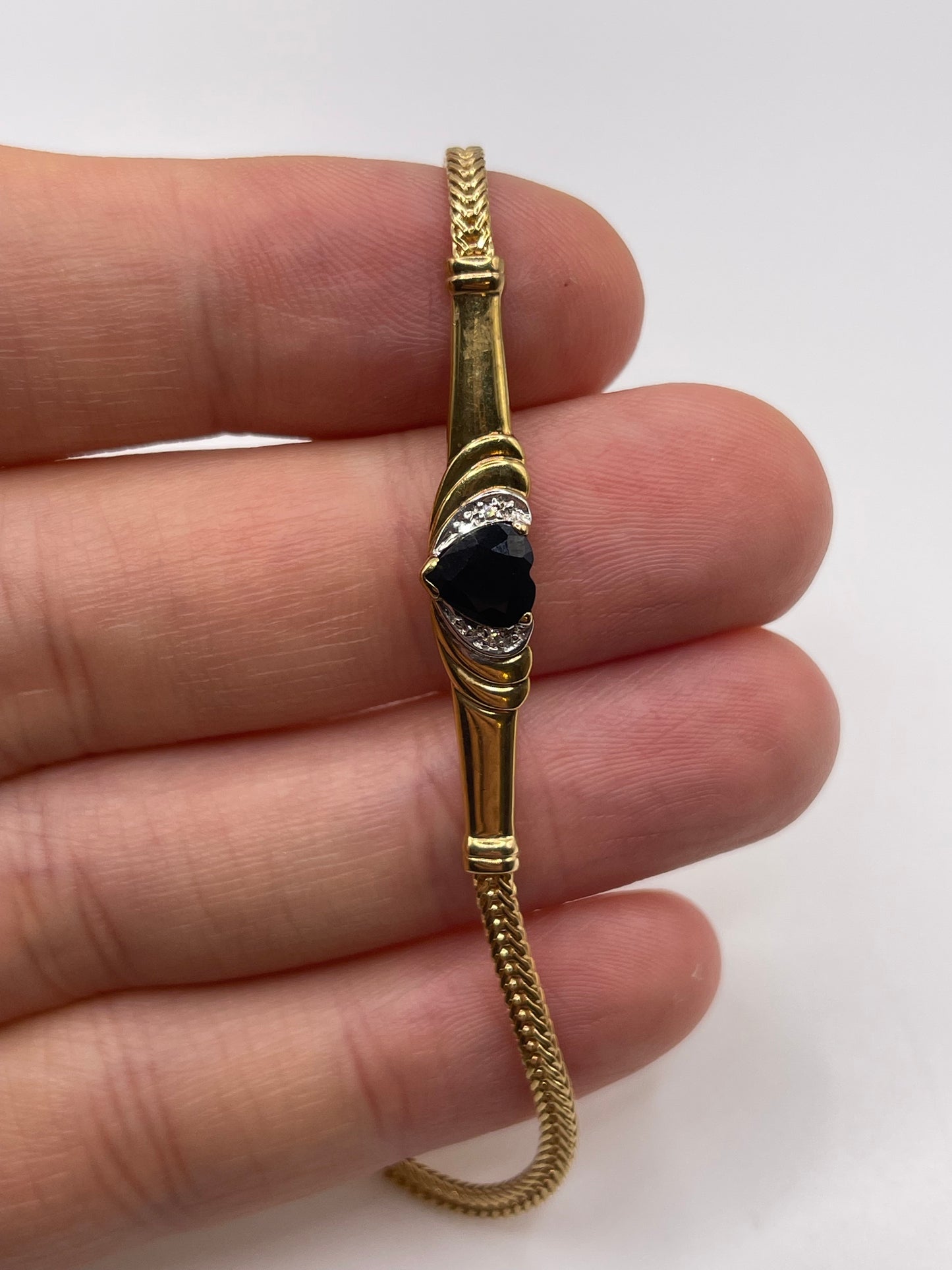 9ct gold sapphire and diamond bracelet