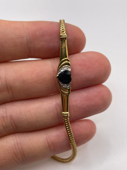 9ct gold sapphire and diamond bracelet
