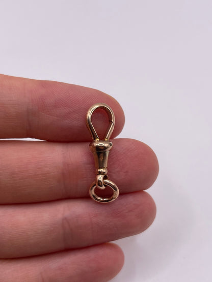 9ct rose gold dog clip 22