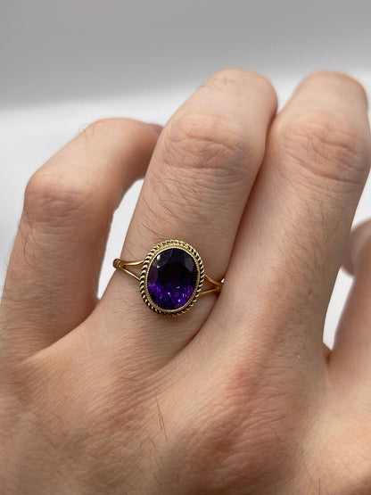 9ct gold amethyst ring