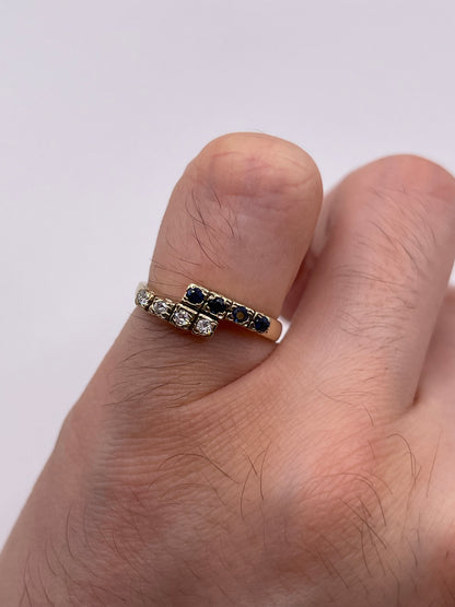 9ct gold sapphire and diamond ring