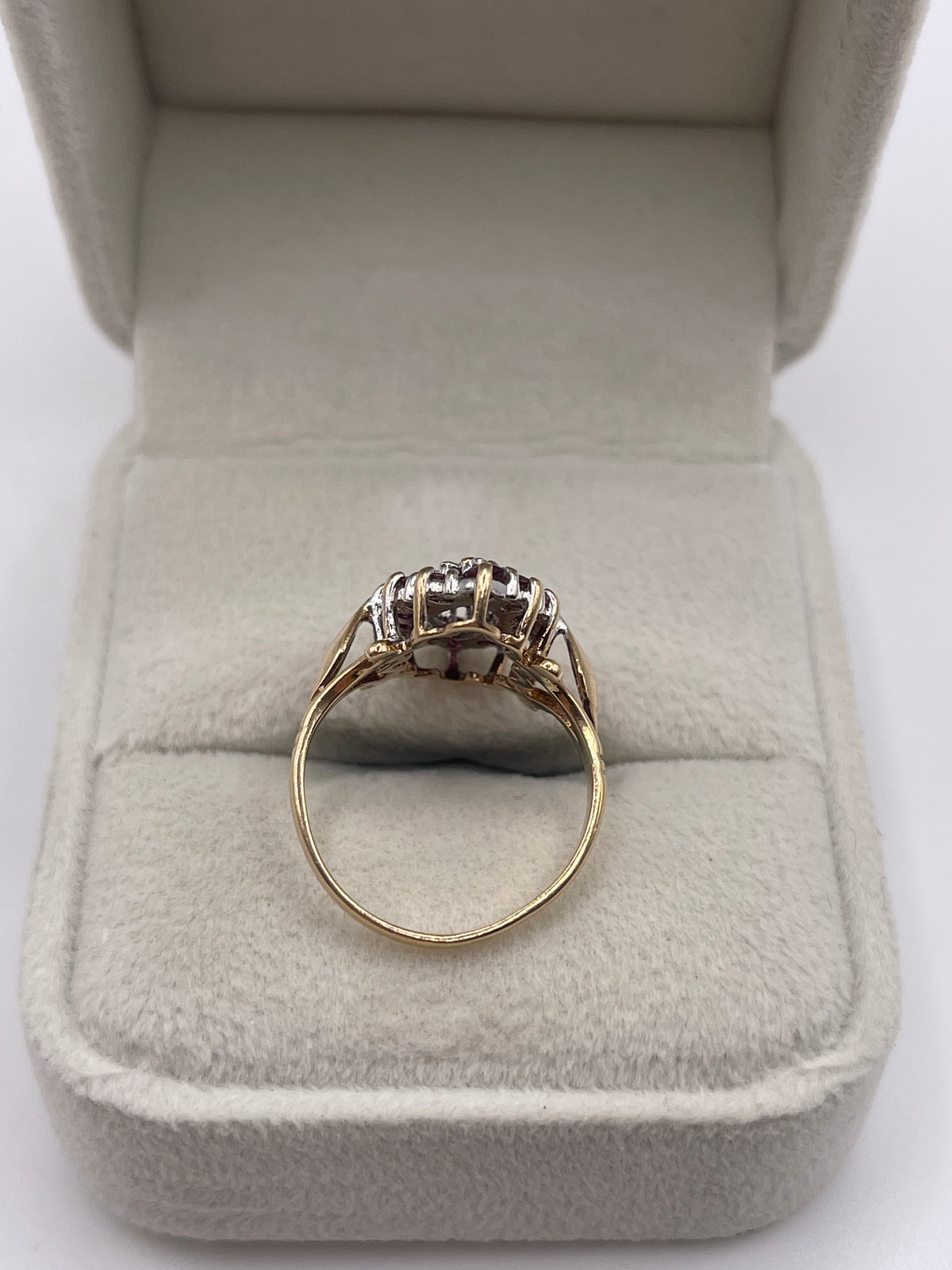 9ct gold ruby and diamond ring